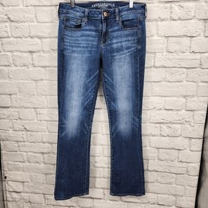 AMERICAN EAGLE Super Stretch Skinny Kick Denim Blue Jeans Sz 10R